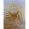ANTICO VASO COPPA VETRO Murano Zecchin CENTERPIECE COSTOLATO AMBRA 18cm/h '20