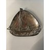 ANTICA COPPIA VASSOIO PORTA CARTE WMF Art Nouveau SILVER PLATED SAILING BOAT 900