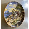 GRANDE PIATTO PARATA MAIOLICA S.A.C.A. 327 ISTORIATO SCENA STORIA ROMANA ø 45cm