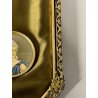antica COPPIA MINIATURE TONDE con CORNICE ESAGONALE dorata DONNE NOBILI '900