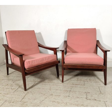 COPPIA POLTRONA RECLINABILE anni 60 DESIGN DANESE palissandro SDRAIO VINTAGE