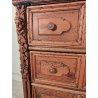 ANTICO COMO GENOVESE a Bambocci 1600 legno noce CASSETTONE FORMELLE 3 cassetti