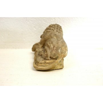 ANTICA SCULTURA LEONE MORENTE LUCERNA SIGNA FIRMATA G. Bartoli SCULPTURE LION 