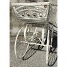 RARA ANTICA CARROZZINA epoca 800 FERRO BATTUTO Culla Midollino BIANCO passeggino