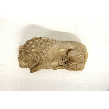ANTICA SCULTURA LEONE MORENTE LUCERNA SIGNA FIRMATA G. Bartoli SCULPTURE LION 