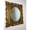 ANTICA GRANDE SPECCHIERA SPECCHIO OVALE 1800 LEGNO ORO SCOLPITO EPOCA 1800 OLD