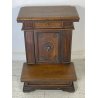 ANTICO INGINOCCHIATOIO LEGNO NOCE MASSELLO CASSETTO DECORATO CHIESA 1800 EPOCA 
