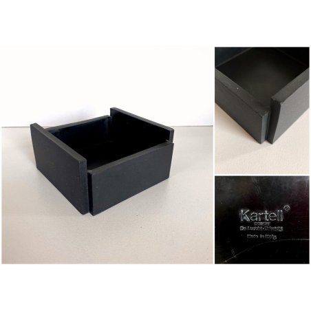 PORTA OGGETTI GOMMA KARTELL Mod 5121 Segmenti DESIGN De Lucchi Takaichi NERO '80