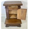 ANTICO INGINOCCHIATOIO LEGNO NOCE MASSELLO CASSETTO DECORATO CHIESA 1800 EPOCA 