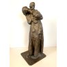 SCULTURA TUTTOTONDO BRONZO Eugenio Pellini MATERNITA Intimista ALTEZZA 37cm '900