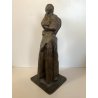 SCULTURA TUTTOTONDO BRONZO Eugenio Pellini MATERNITA Intimista ALTEZZA 37cm '900