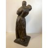 SCULTURA TUTTOTONDO BRONZO Eugenio Pellini MATERNITA Intimista ALTEZZA 37cm '900