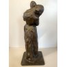 SCULTURA TUTTOTONDO BRONZO Eugenio Pellini MATERNITA Intimista ALTEZZA 37cm '900