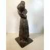 SCULTURA TUTTOTONDO BRONZO Eugenio Pellini MATERNITA Intimista ALTEZZA 37cm '900