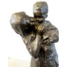 SCULTURA TUTTOTONDO BRONZO Eugenio Pellini MATERNITA Intimista ALTEZZA 37cm '900