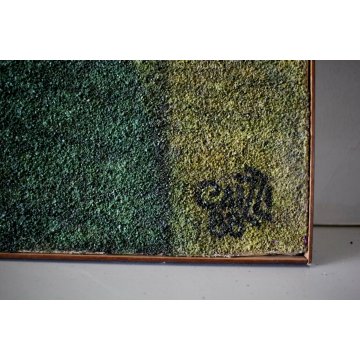 GRANDE QUADRO DIPINTO ASTRATTO MATERICO Gino Caizzi BELGIRATE PORTO LAGO BARCHE