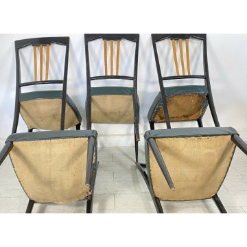 SET 5 SEDIA DESIGN OSVALDO BORSANI ANNI 50 ITALIAN CHAIR VINTAGE SALA SALOTTO 