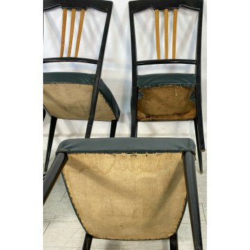 SET 5 SEDIA DESIGN OSVALDO BORSANI ANNI 50 ITALIAN CHAIR VINTAGE SALA SALOTTO 