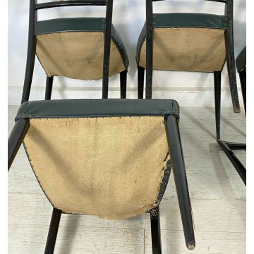 SET 5 SEDIA DESIGN OSVALDO BORSANI ANNI 50 ITALIAN CHAIR VINTAGE SALA SALOTTO 