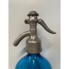 ANTICA BOTTIGLIA SELTZ VETRO BLU AZZURRO SIFONE SODA LAVEZZARI PERETTI MILANO