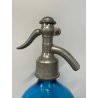 ANTICA BOTTIGLIA SELTZ VETRO BLU AZZURRO SIFONE SODA LAVEZZARI PERETTI MILANO