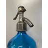 ANTICA BOTTIGLIA SELTZ VETRO BLU AZZURRO SIFONE SODA VICARIO VARESE BAVENO 1930