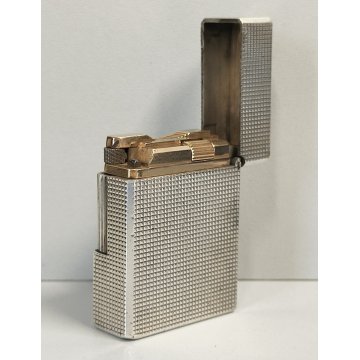 ACCENDINO TASCA ARGENTATO St Dupont Paris France VINTAGE SILVER LIGHTER Briquet