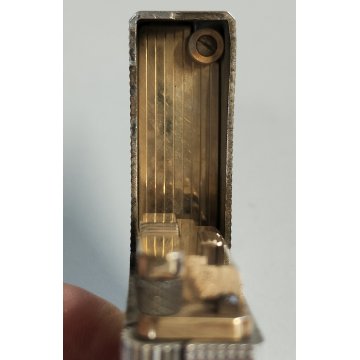 ACCENDINO TASCA ARGENTATO St Dupont Paris France VINTAGE SILVER LIGHTER Briquet
