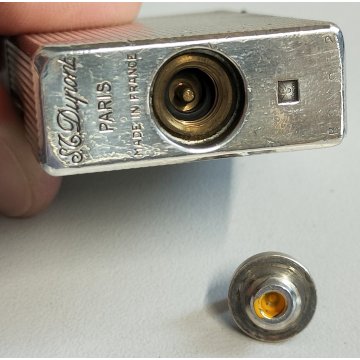 ACCENDINO TASCA ARGENTATO St Dupont Paris France VINTAGE SILVER LIGHTER Briquet