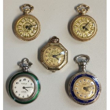 LOTTO 5 pz. OROLOGIO TASCA Monachina ARGENTO 925 epoca 900 Bulova Gold Filled