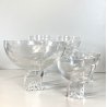 VINTAGE SET 6 COPPE 1 BOWL ICED GLASS Kristall Krisla DESIGN Taddei Sistini '60