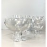 VINTAGE SET 6 COPPE 1 BOWL ICED GLASS Kristall Krisla DESIGN Taddei Sistini '60