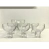 VINTAGE SET 6 COPPE 1 BOWL ICED GLASS Kristall Krisla DESIGN Taddei Sistini '60