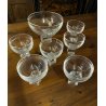VINTAGE SET 6 COPPE 1 BOWL ICED GLASS Kristall Krisla DESIGN Taddei Sistini '60