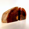 COPPIA GEODE PIETRA AGATA ROSSA FERMA LIBRI BOOKEND SERRELIVRES VINTAGE '70