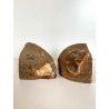 COPPIA GEODE PIETRA AGATA ROSSA FERMA LIBRI BOOKEND SERRELIVRES VINTAGE '70