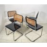 SET 4 SEDIA CESCA MARCEL BREUER ACCIAIO PAGLIA DI VIENNA DESIGN ANNI 60/70 B32