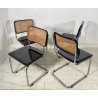 SET 4 SEDIA CESCA MARCEL BREUER ACCIAIO PAGLIA DI VIENNA DESIGN ANNI 60/70 B32
