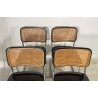 SET 4 SEDIA CESCA MARCEL BREUER ACCIAIO PAGLIA DI VIENNA DESIGN ANNI 60/70 B32
