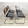 SET 4 SEDIA CESCA MARCEL BREUER ACCIAIO PAGLIA DI VIENNA DESIGN ANNI 60/70 B32