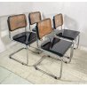 SET 4 SEDIA CESCA MARCEL BREUER ACCIAIO PAGLIA DI VIENNA DESIGN ANNI 60/70 B32