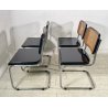 SET 4 SEDIA CESCA MARCEL BREUER ACCIAIO PAGLIA DI VIENNA DESIGN ANNI 60/70 B32
