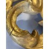 CORNICE BAROCCA OVALE LEGNO SCOLPITO DORATO ORNATO MOTIVO FOGLIATO '900