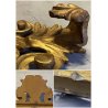 CORNICE BAROCCA OVALE LEGNO SCOLPITO DORATO ORNATO MOTIVO FOGLIATO '900
