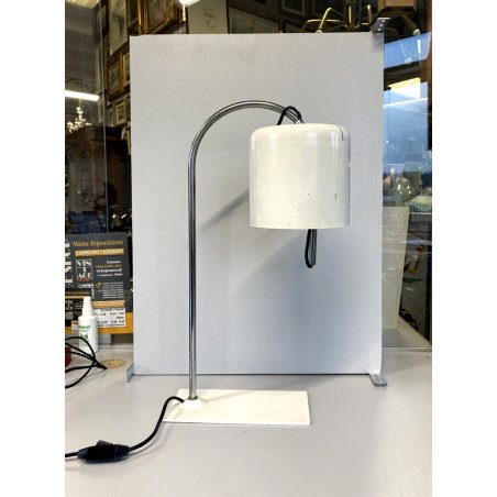 LAMPADA da TAVOLO ABATJOUR DESIGN MODERNISTA ACCIAIO METALLO LACCATO BIANCO