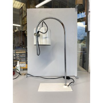 LAMPADA da TAVOLO ABATJOUR DESIGN MODERNISTA ACCIAIO METALLO LACCATO BIANCO