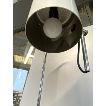 LAMPADA da TAVOLO ABATJOUR DESIGN MODERNISTA ACCIAIO METALLO LACCATO BIANCO