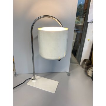 LAMPADA da TAVOLO ABATJOUR DESIGN MODERNISTA ACCIAIO METALLO LACCATO BIANCO