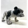 SCULTURA MAIOLICA Zaccagnini Z ITALY  Z.C.G. FIGURA CANE FRECH BULLDOG SMALTO