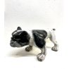 SCULTURA MAIOLICA Zaccagnini Z ITALY  Z.C.G. FIGURA CANE FRECH BULLDOG SMALTO